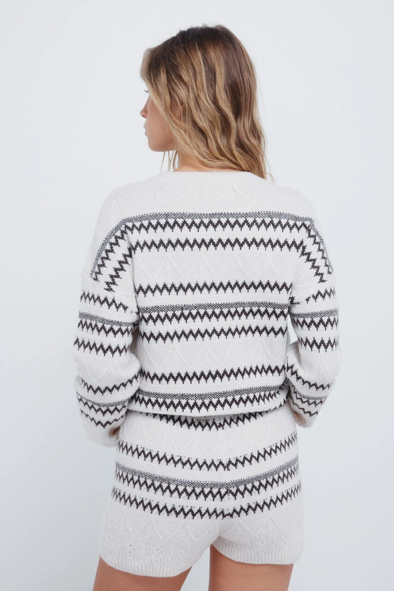 Shorts de malha jacquard