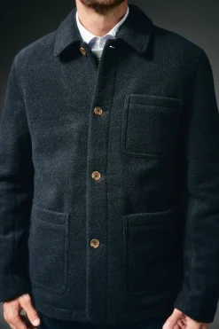 Sobrecamisa bouclé gola camiseira