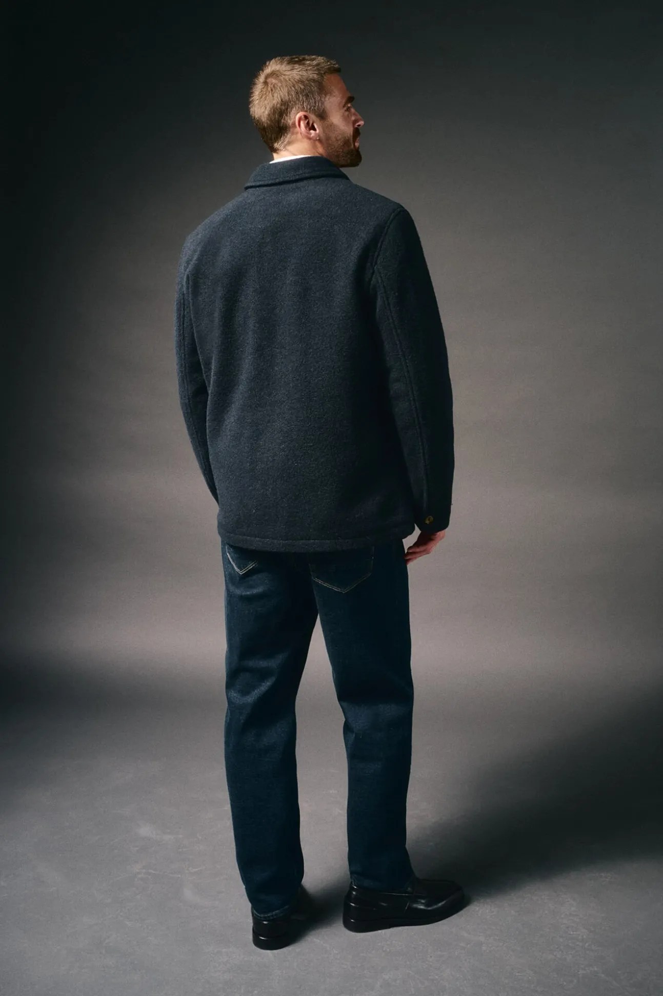 Sobrecamisa bouclé gola camiseira