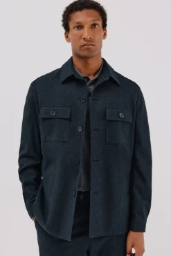 Sobrecamisa de algodão micro-xadrez