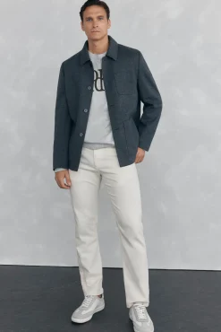 Sobrecamisa de lã cinza