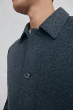 Sobrecamisa de lã cinza