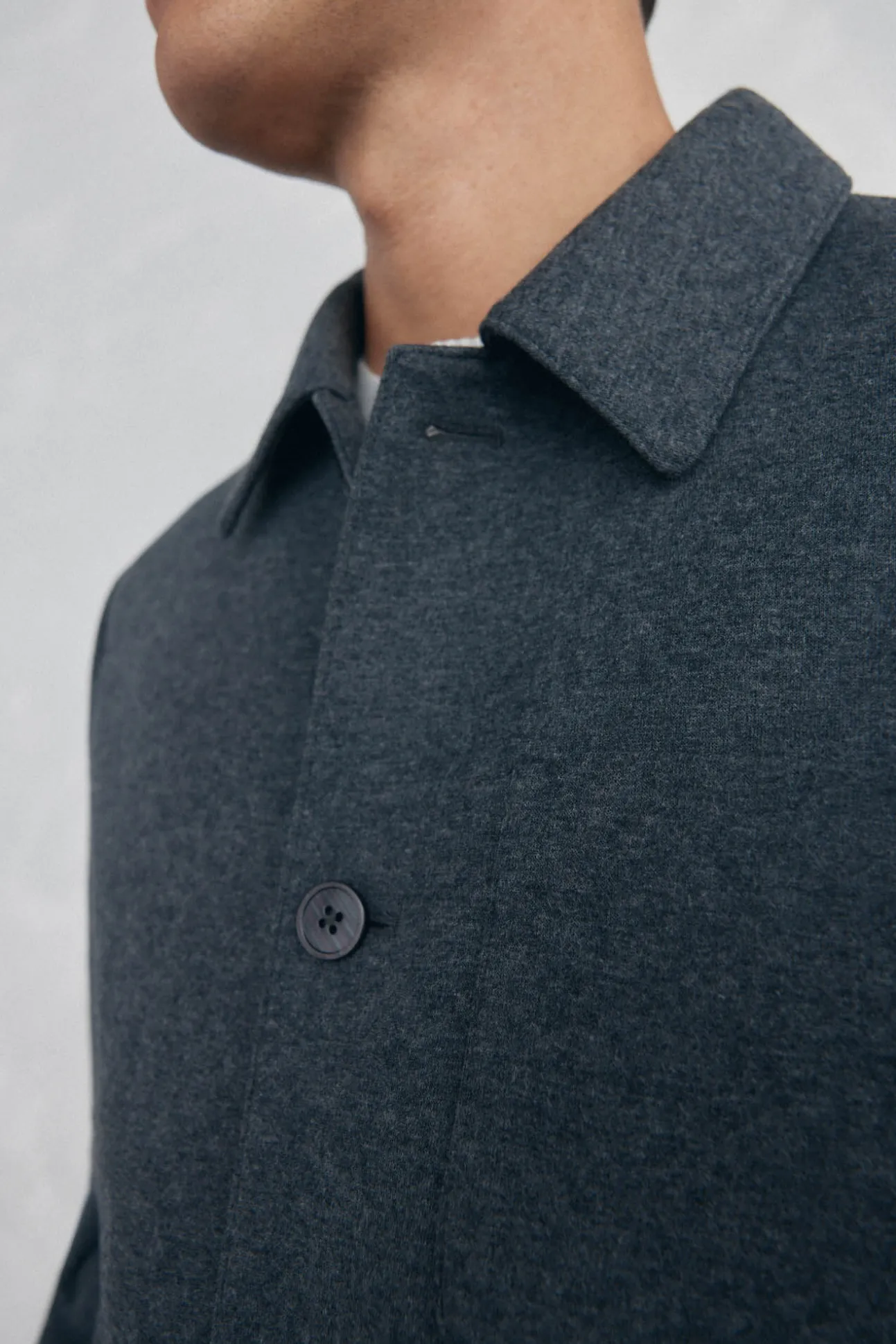 Sobrecamisa de lã cinza