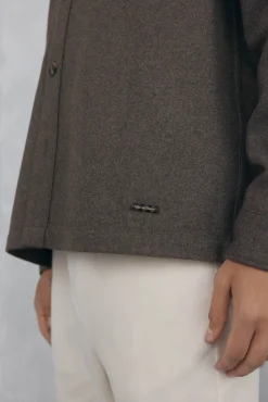 Sobrecamisa de lã lisa