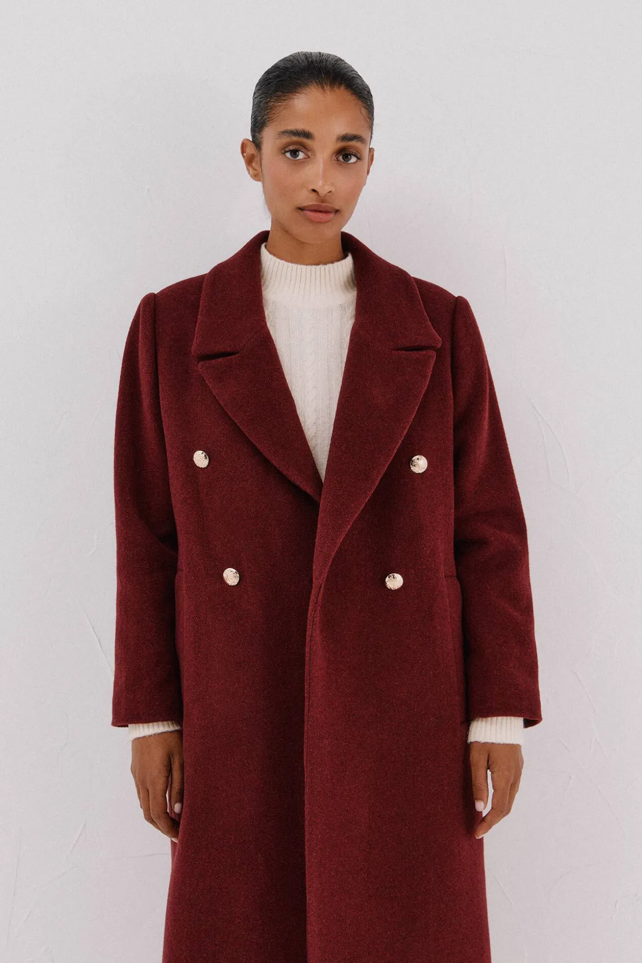 Sobretudo comprido tecido italiano