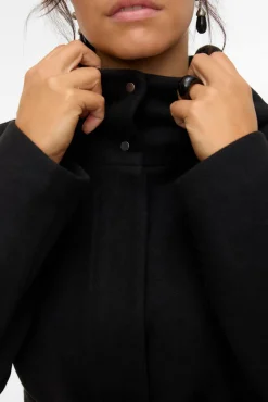 Sobretudo de tecido com capuz Curve