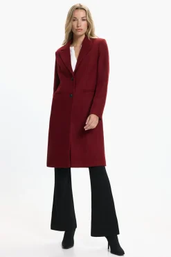 Sobretudo de tecido midi feminino