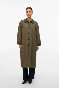 Sobretudo longo gabardina
