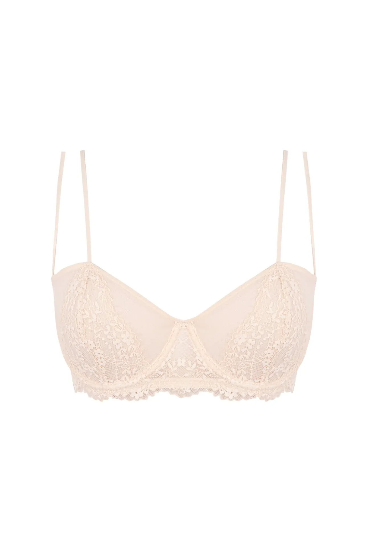 Soutien balconette de renda nude PRETTY