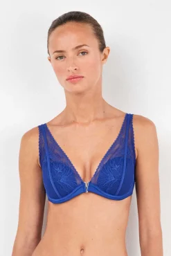 Soutien bralette de renda azul Klein