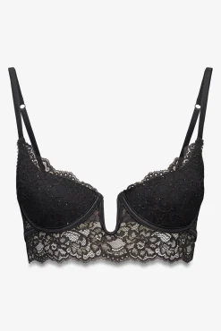 Soutien GORGEOUS push up renda preto brilho