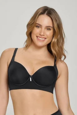 Soutien push-up macio com alta cobertura nas cavas e costas. Sutiã com Cobertura