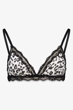 Soutien triangular com estampa animal NATURAL em preto
