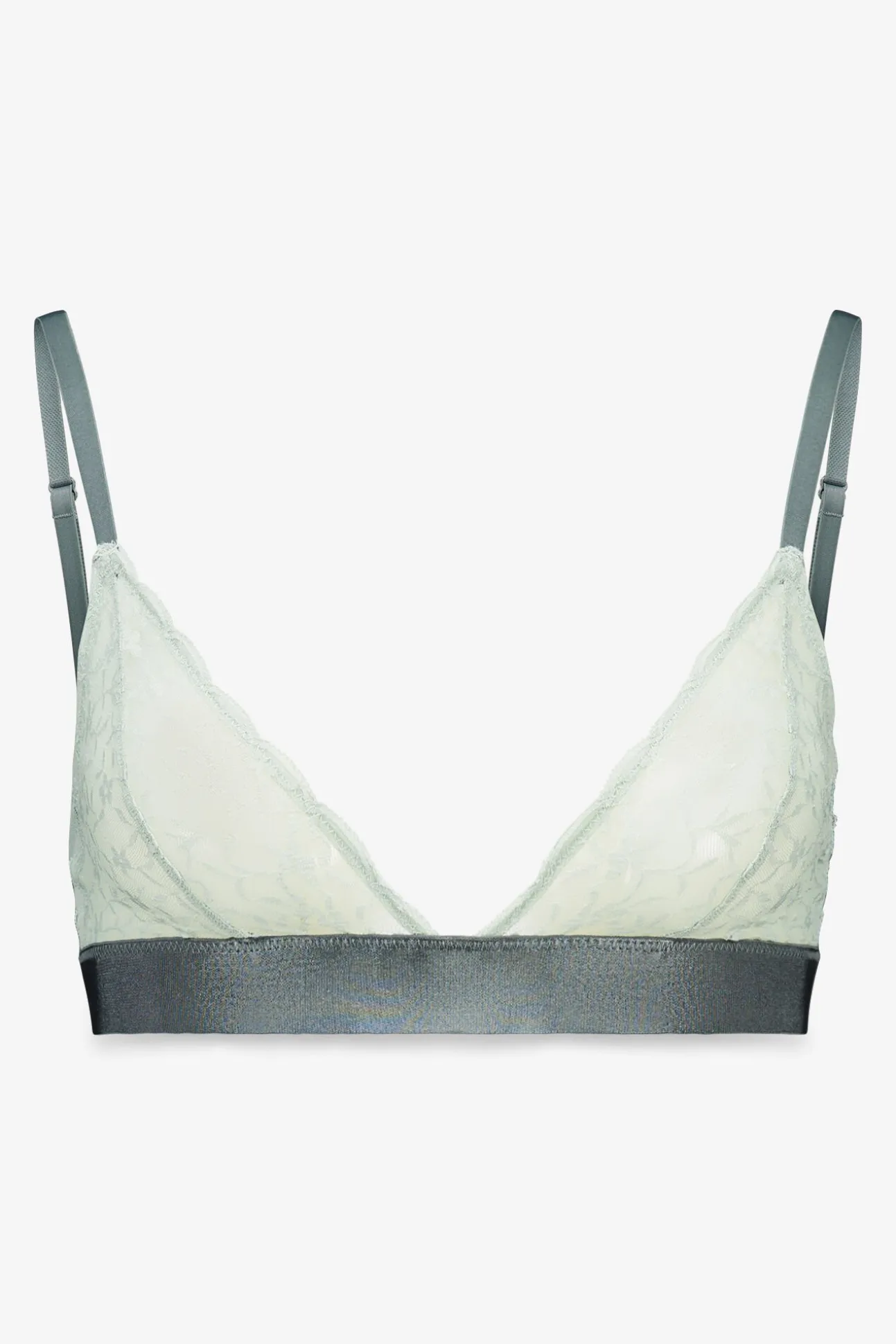 Soutien triangular de renda verde NATURAL