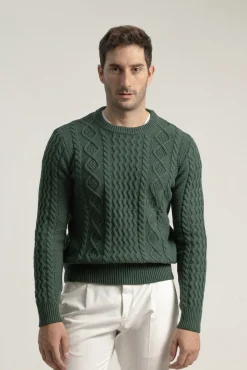 Suéter Aran com gola redonda