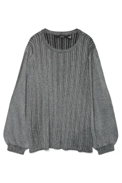 Suéter canelado lurex plus size