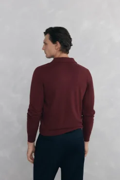 Suéter com gola Johnny em lã merino e cashmere
