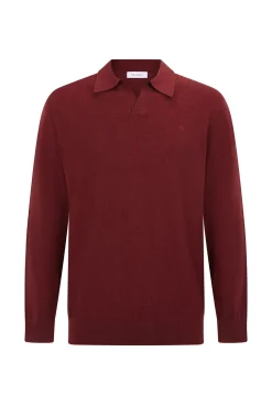 Suéter com gola Johnny em lã merino e cashmere