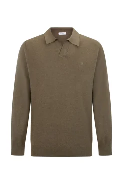 Suéter com gola Johnny em lã merino e cashmere