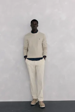 Suéter de gola caixa em lã merino e cashmere
