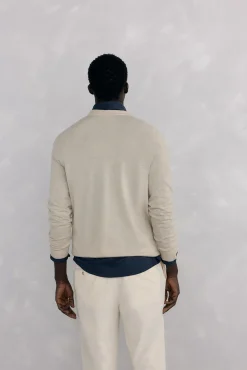 Suéter de gola caixa em lã merino e cashmere