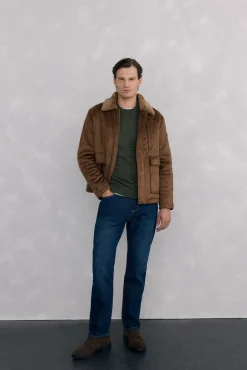 Suéter de gola caixa em lã merino e cashmere