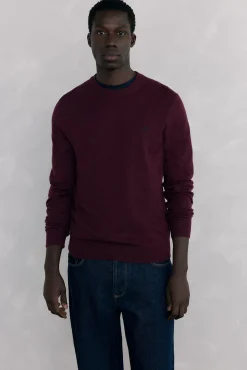 Suéter de gola caixa em lã merino e cashmere