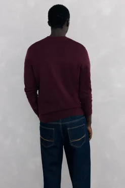 Suéter de gola caixa em lã merino e cashmere