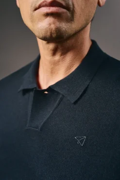 Suéter de gola polo de algodão