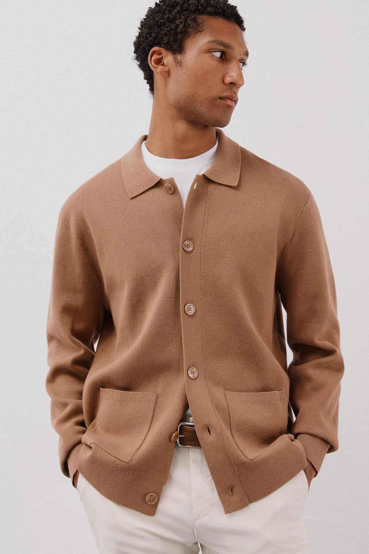 Suéter de sobrecamisa de algodão