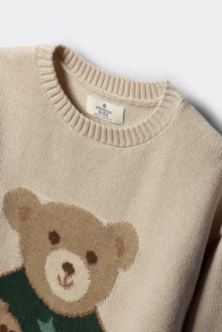 Suéter de ursinho de pelúcia para menina