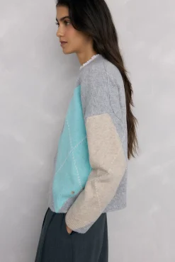 Suéter jacquard diamante