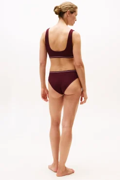 Sutiã bralette canelado com elástico e logo