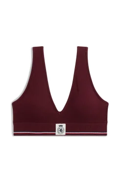 Sutiã bralette canelado com elástico e logo