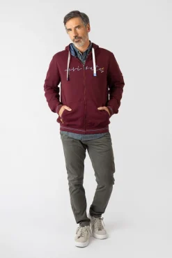 Sweatshirt aberto com capuz e bolsos
