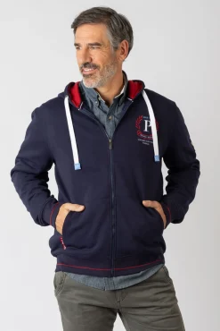 Sweatshirt aberto com capuz e bolsos