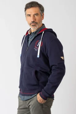 Sweatshirt aberto com capuz e bolsos