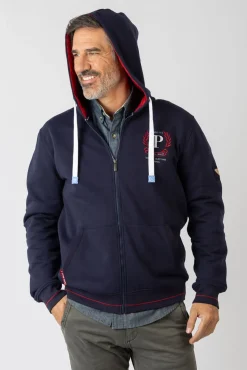 Sweatshirt aberto com capuz e bolsos