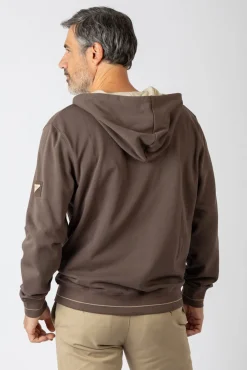 Sweatshirt aberto com capuz e bolsos