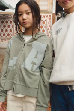 Sweatshirt aberto "LA" para meninas