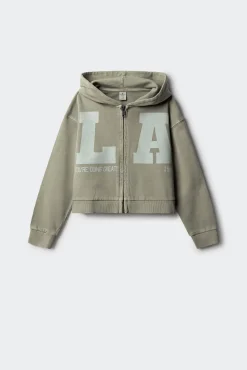Sweatshirt aberto "LA" para meninas