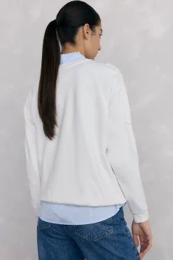 Sweatshirt bordado com flores
