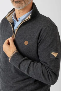 Sweatshirt básica com fecho