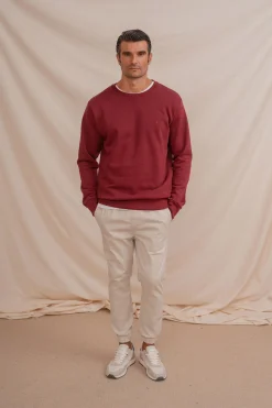 Sweatshirt básico com gola redonda