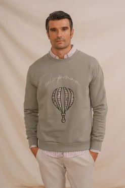 Sweatshirt com bordado frontal