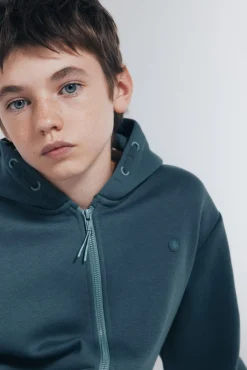 Sweatshirt com capuz aberto para menino