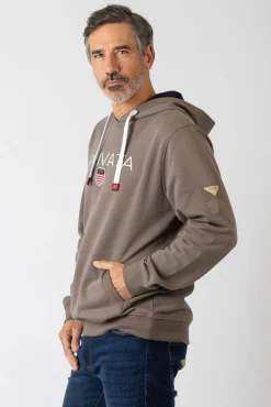 Sweatshirt com capuz e bolsos