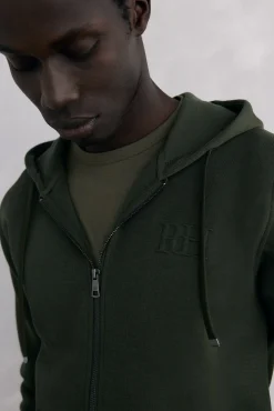 Sweatshirt com capuz em tecido técnico