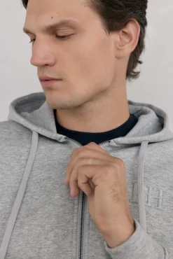 Sweatshirt com capuz em tecido técnico