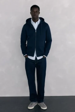Sweatshirt com capuz em tecido técnico